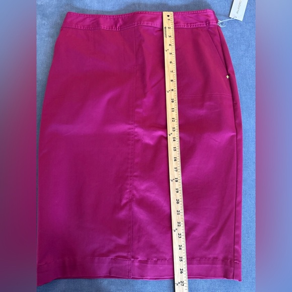 Liz Claiborne Womens Pink Pencil Skirt SZ 10P New Straight Pockets Cotten Blend - Picture 7 of 7